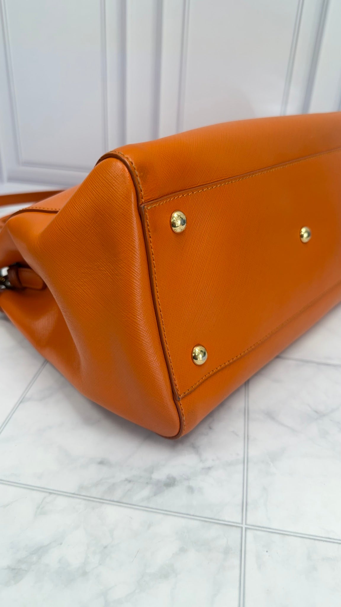 Salvatore Ferragamo Orange Leather 2way Bag