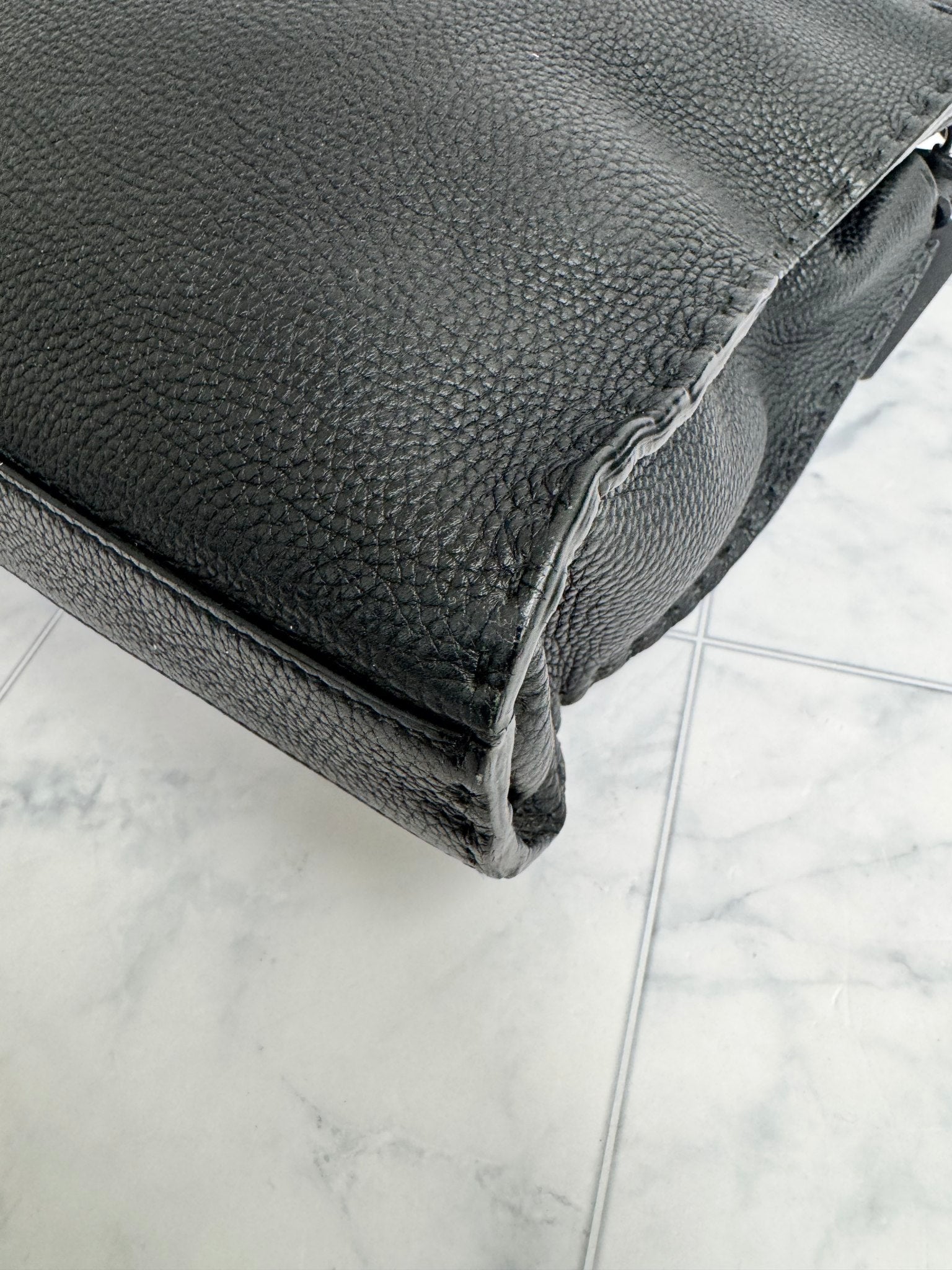 Fendi Black Grained Leather 2Way Bag
