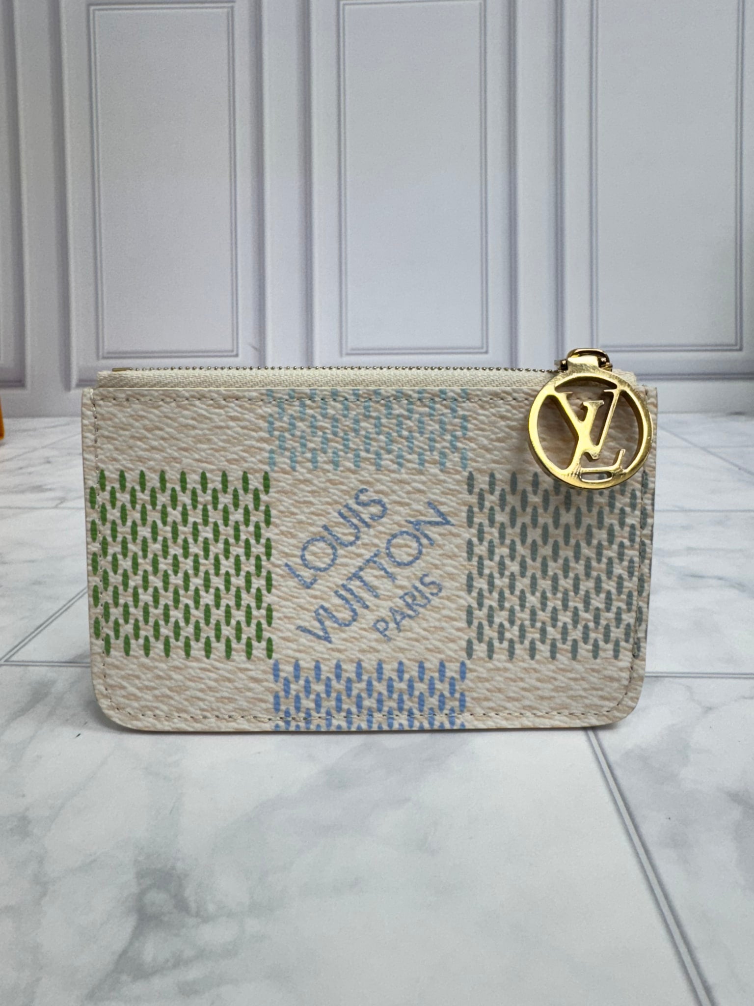 Louis Vuitton Cream Multicolor Romy Card Holder