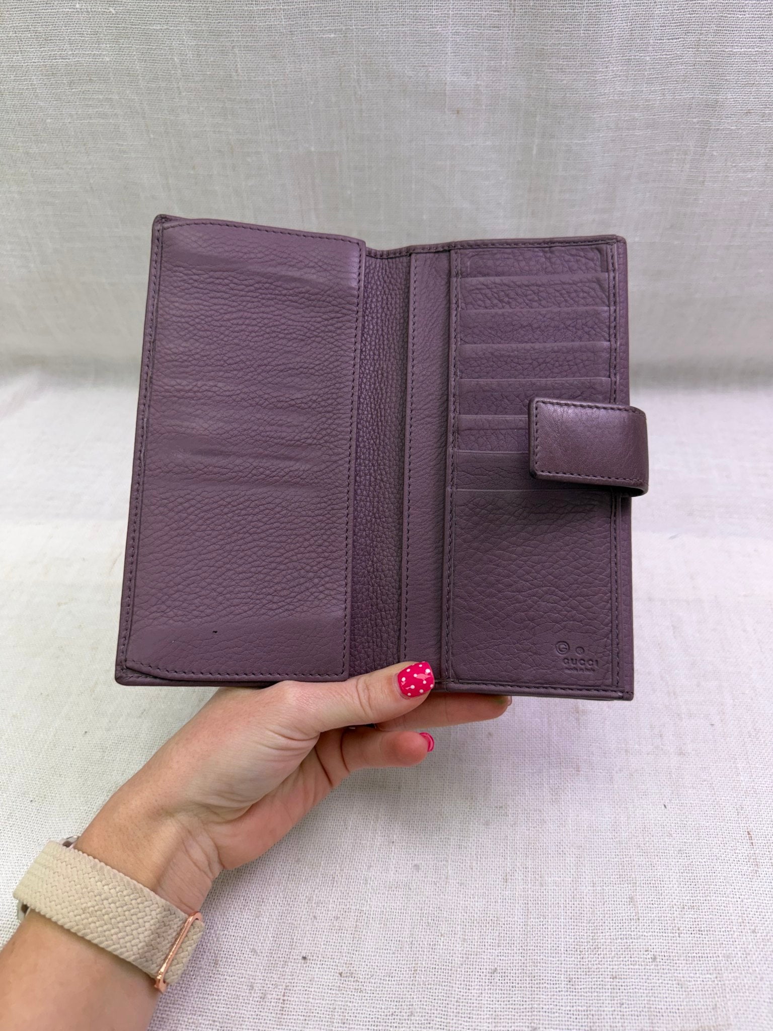 Gucci Purple Leather Long Wallet