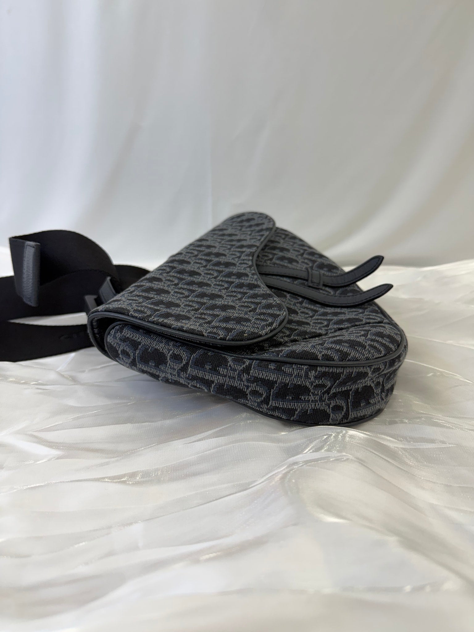 Christian Dior Navy Canvas Saddle Belt Bag