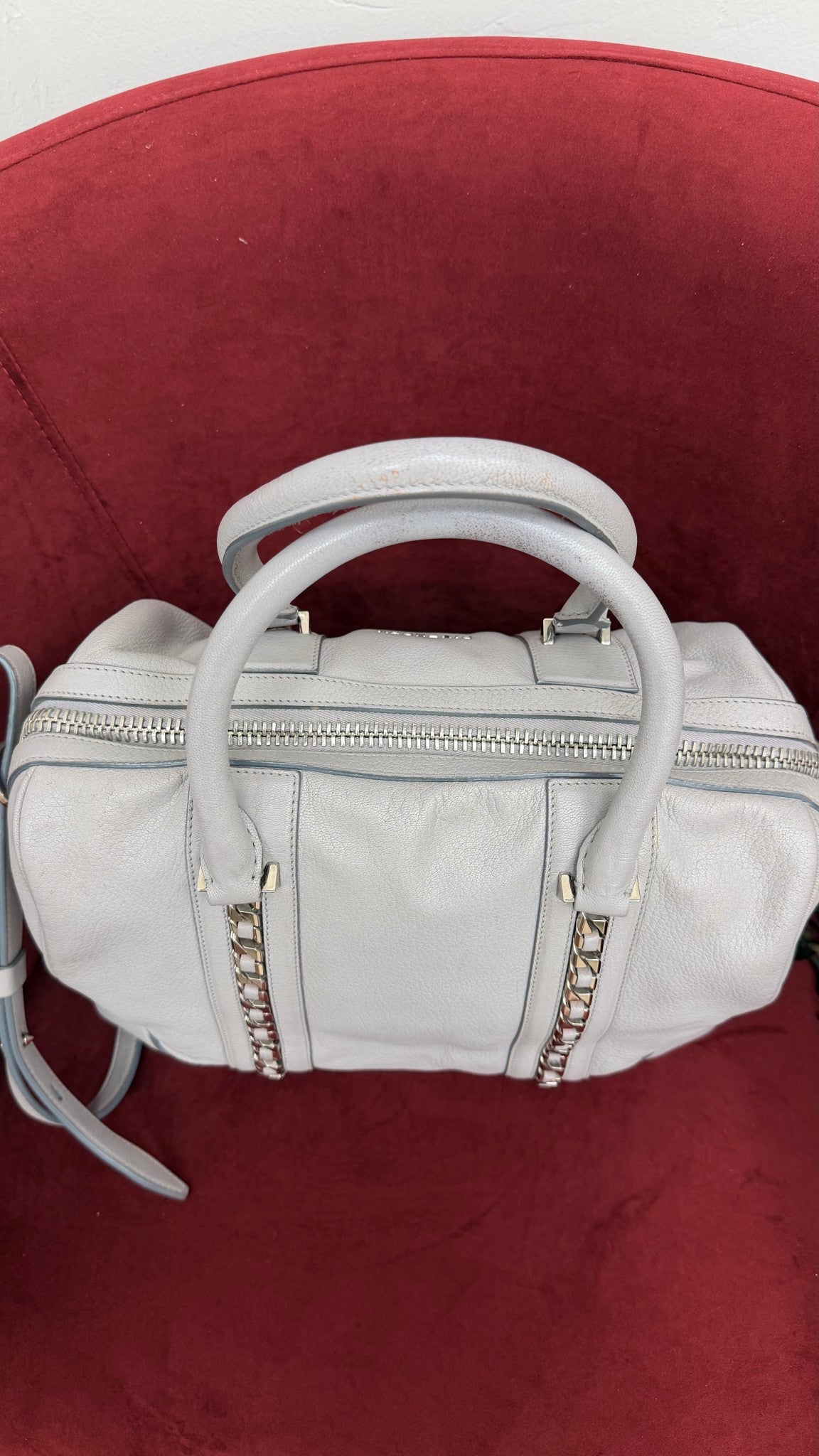 Givenchy Grey Leather Chain Duffle Bag