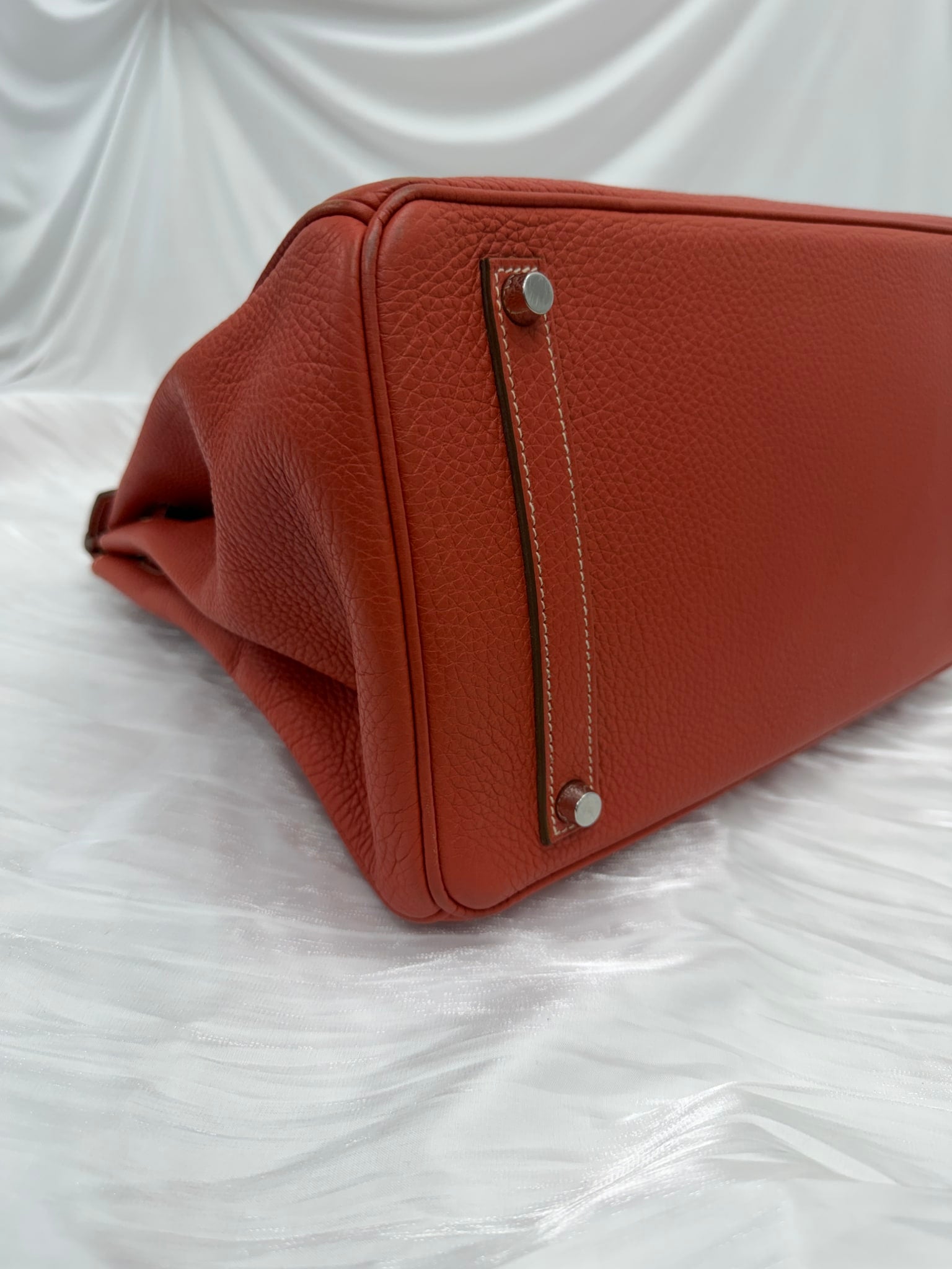 Hermes Sanguine Vache Clemence Leather Birkin 35