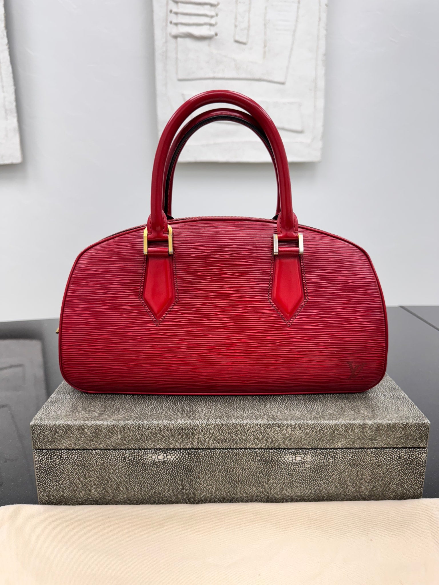 Louis Vuitton Red Epi Jasmine Handbag