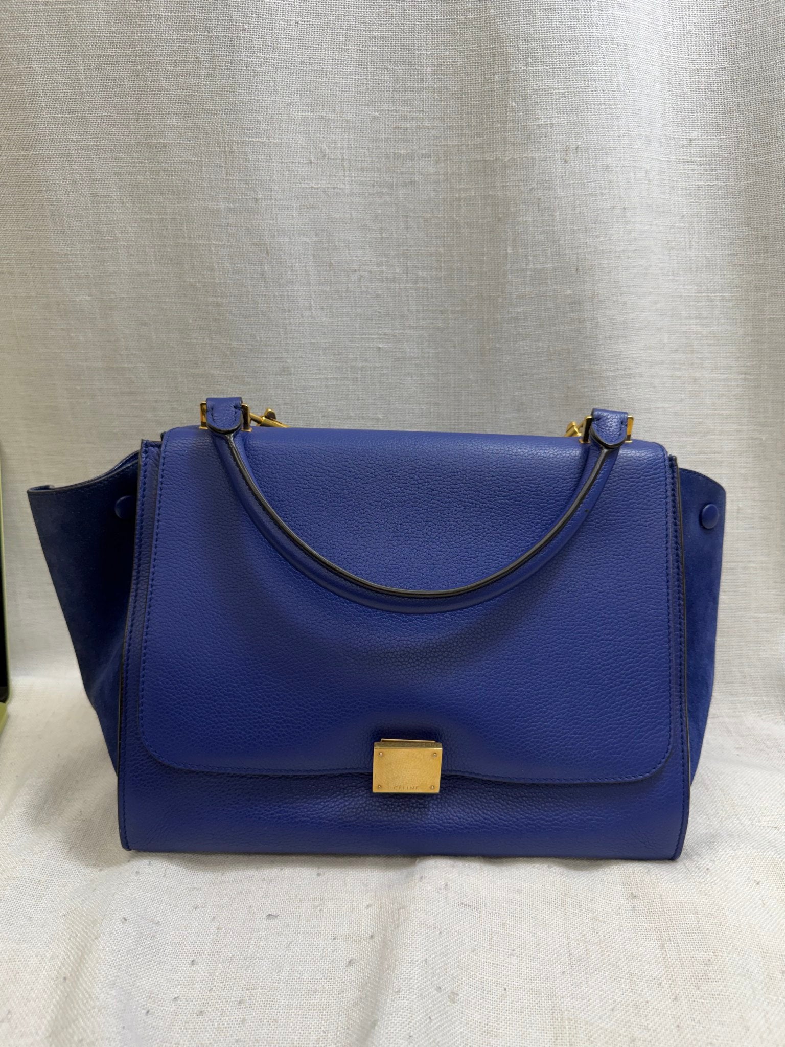 Celine Blue Leather Trapeze Bag