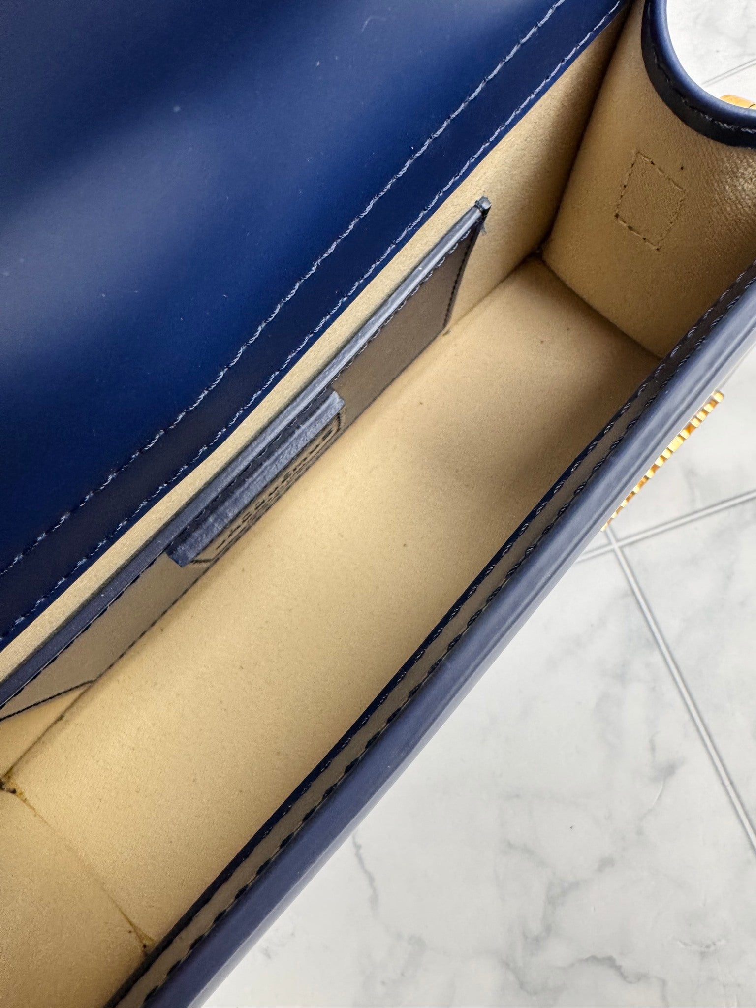 BRAND NEW - Jacquemus Navy Blue Leather Grande Bambino 2Way Handbag 