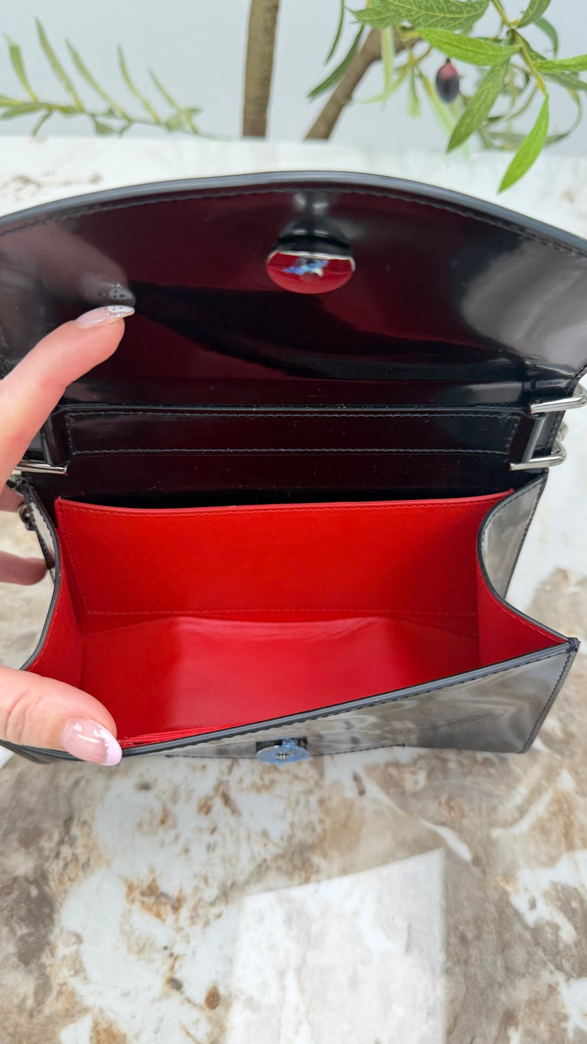 Christian Louboutin Black Patent Leather Loubi54 Crossbody Clutch 