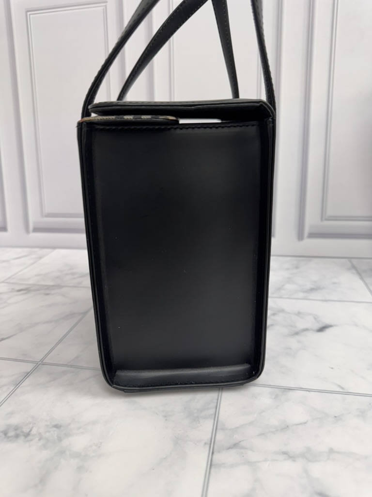 Burberry Black Leather Box Handbag