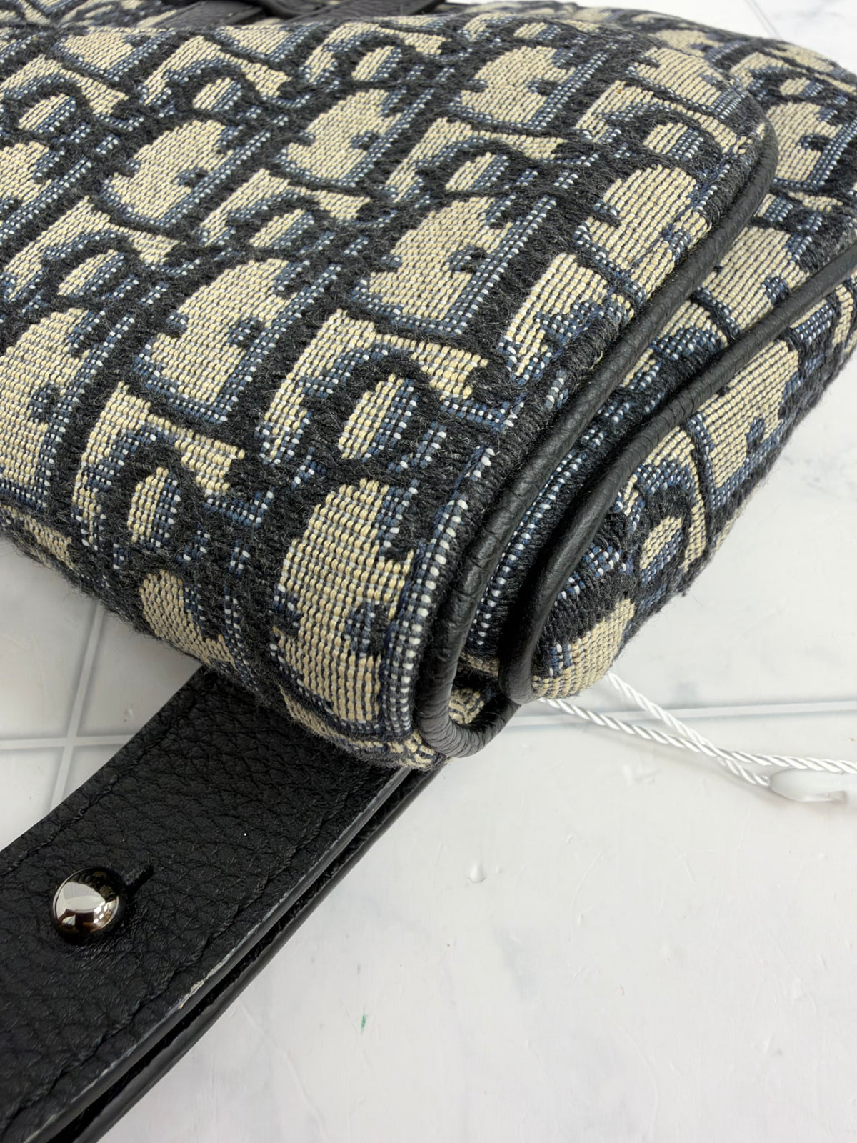 Christian Dior Navy Trotter Canvas Dior Saddle Messenger Pouch