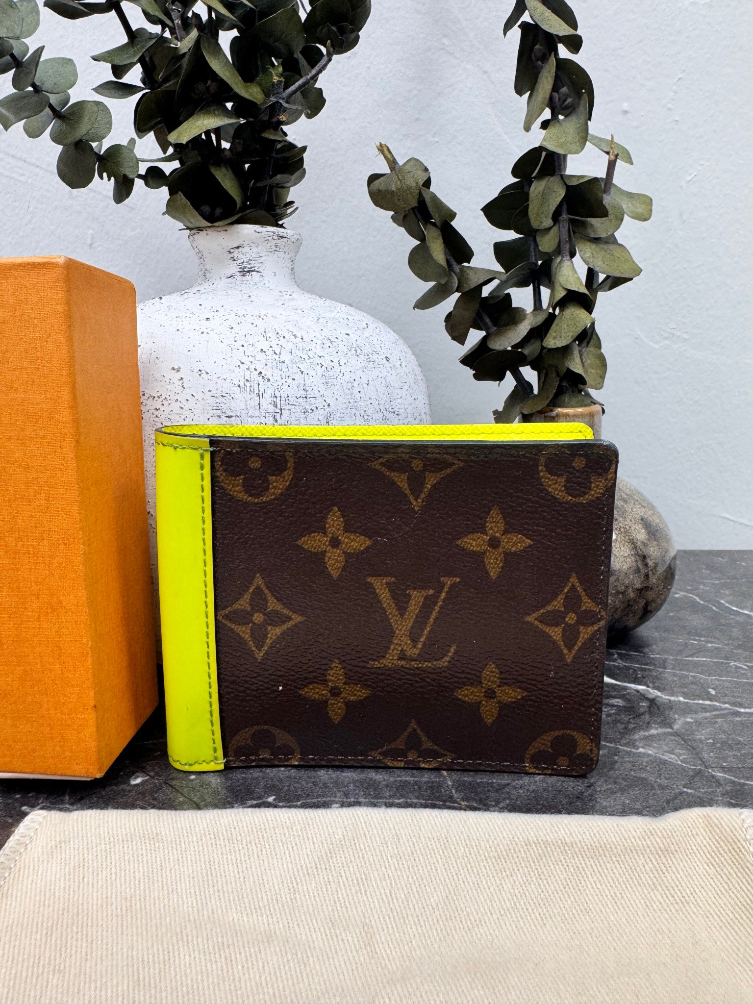 Louis Vuitton Monogram And Yellow Multiple Compact Wallet