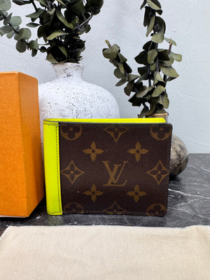 Louis Vuitton Monogram And Yellow Multiple Compact Wallet