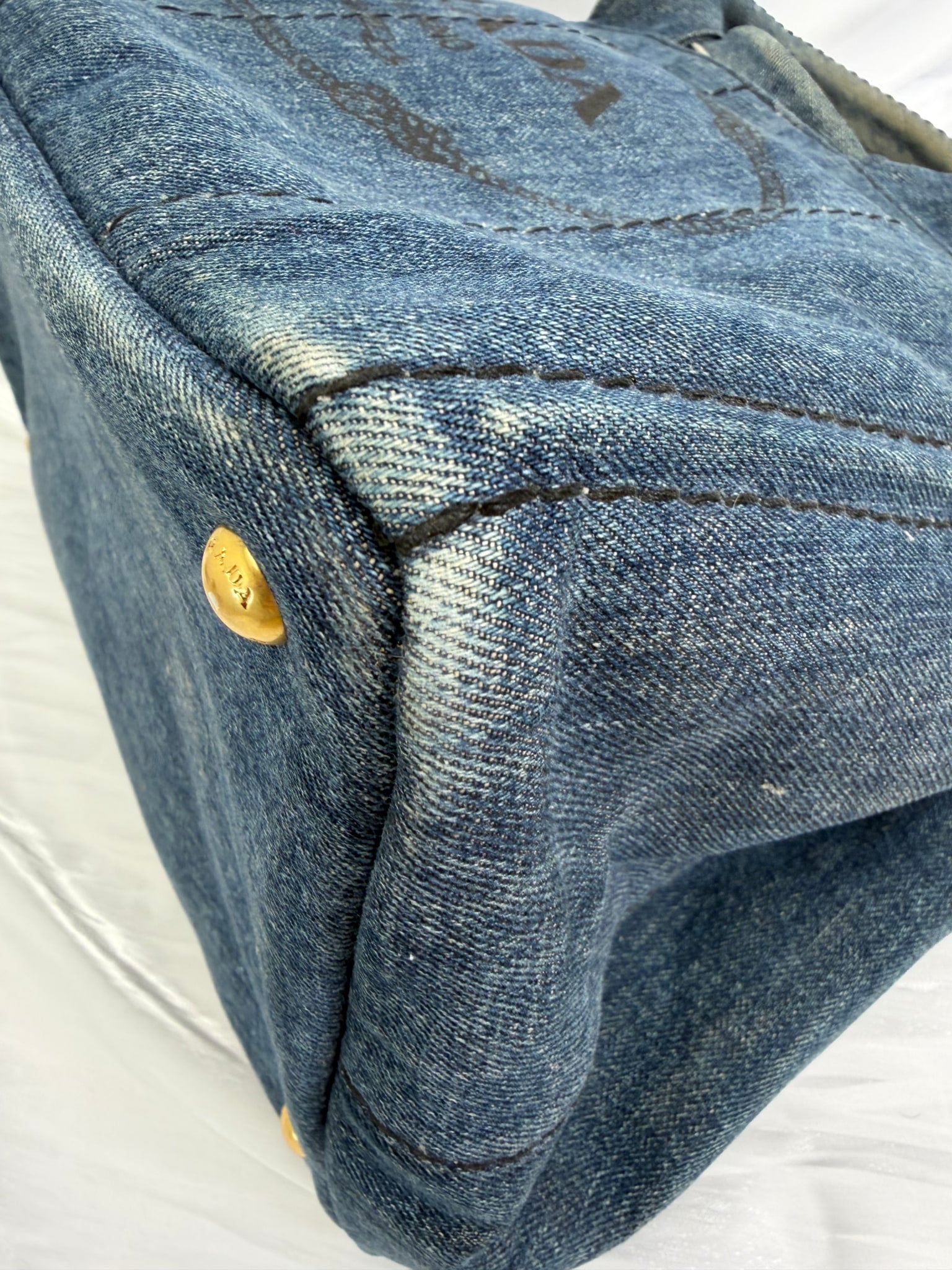 Prada Denim Canvas Medium Canapa Bag