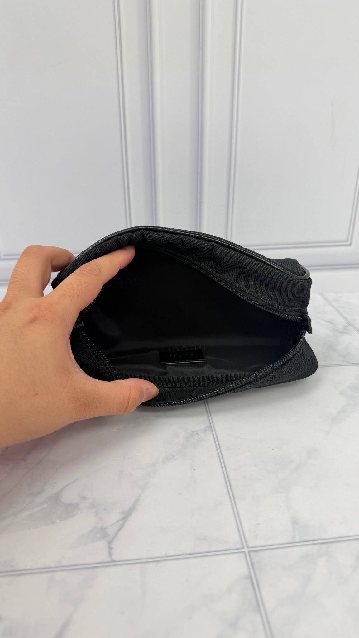 LIKE NEW -  Gucci Black Canvas Pouch 
