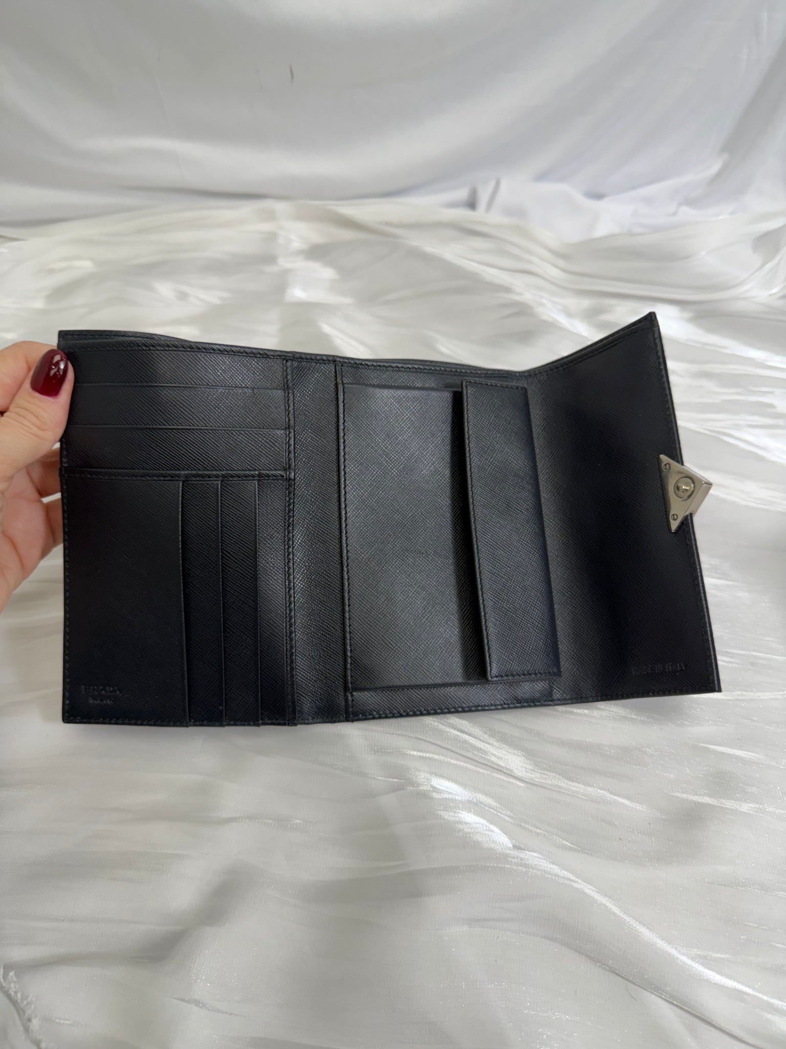 Prada Dark Navy Nylon Compact Wallet