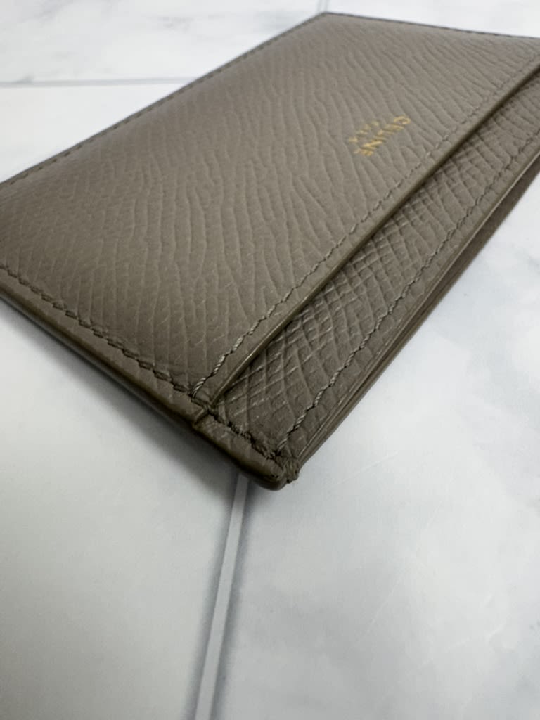 Celine Grey Pebbled Leather Card Case