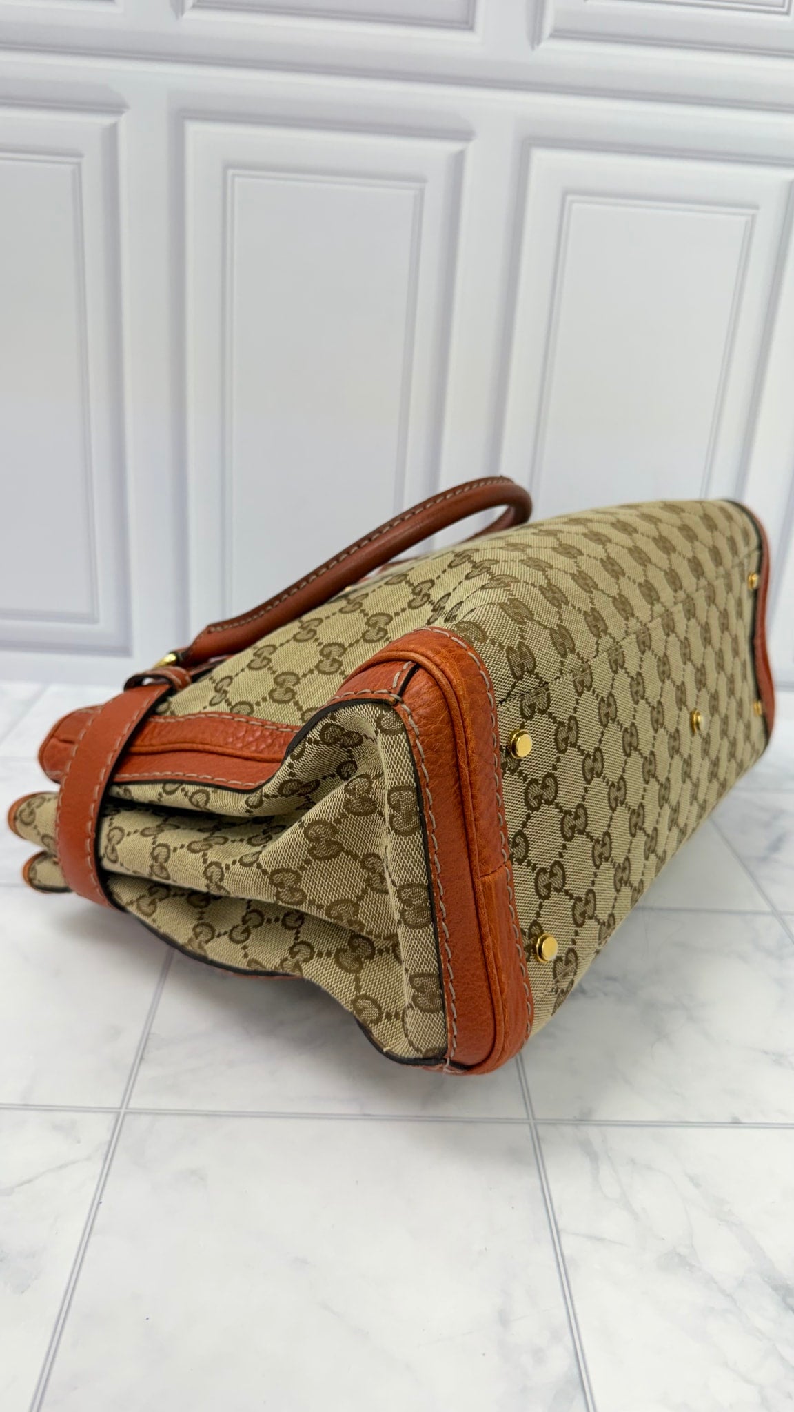 Gucci Brown Canvas GG Monogram Running Tote Bag 