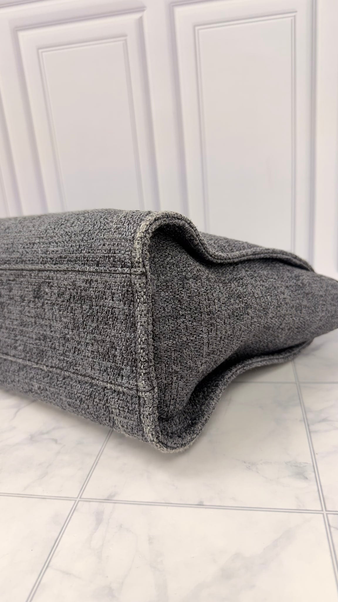 Chanel Grey Tweed Canvas Deauville Small Tote Bag 