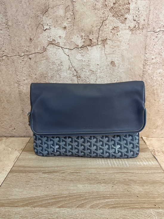 BRAND NEW Goyard Grey Leather Clutch