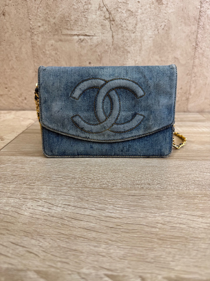 Chanel Denim Wallet On Chain