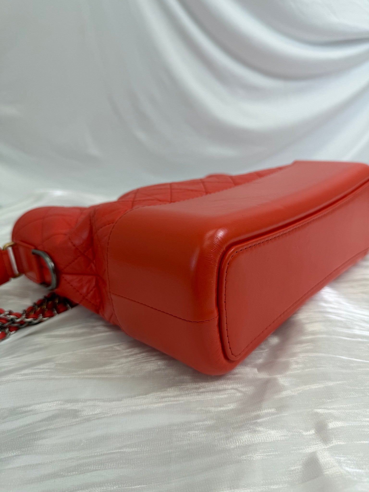 Chanel Orange Quilted Calfskin Gabrielle Medium Crossbody Bag