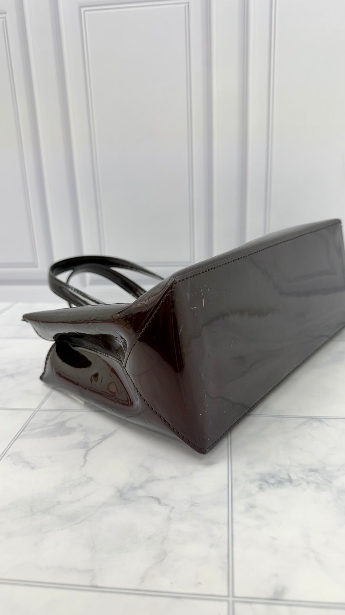 Louis Vuitton Amarante Vernis Leather Wilshire PM Handbag 