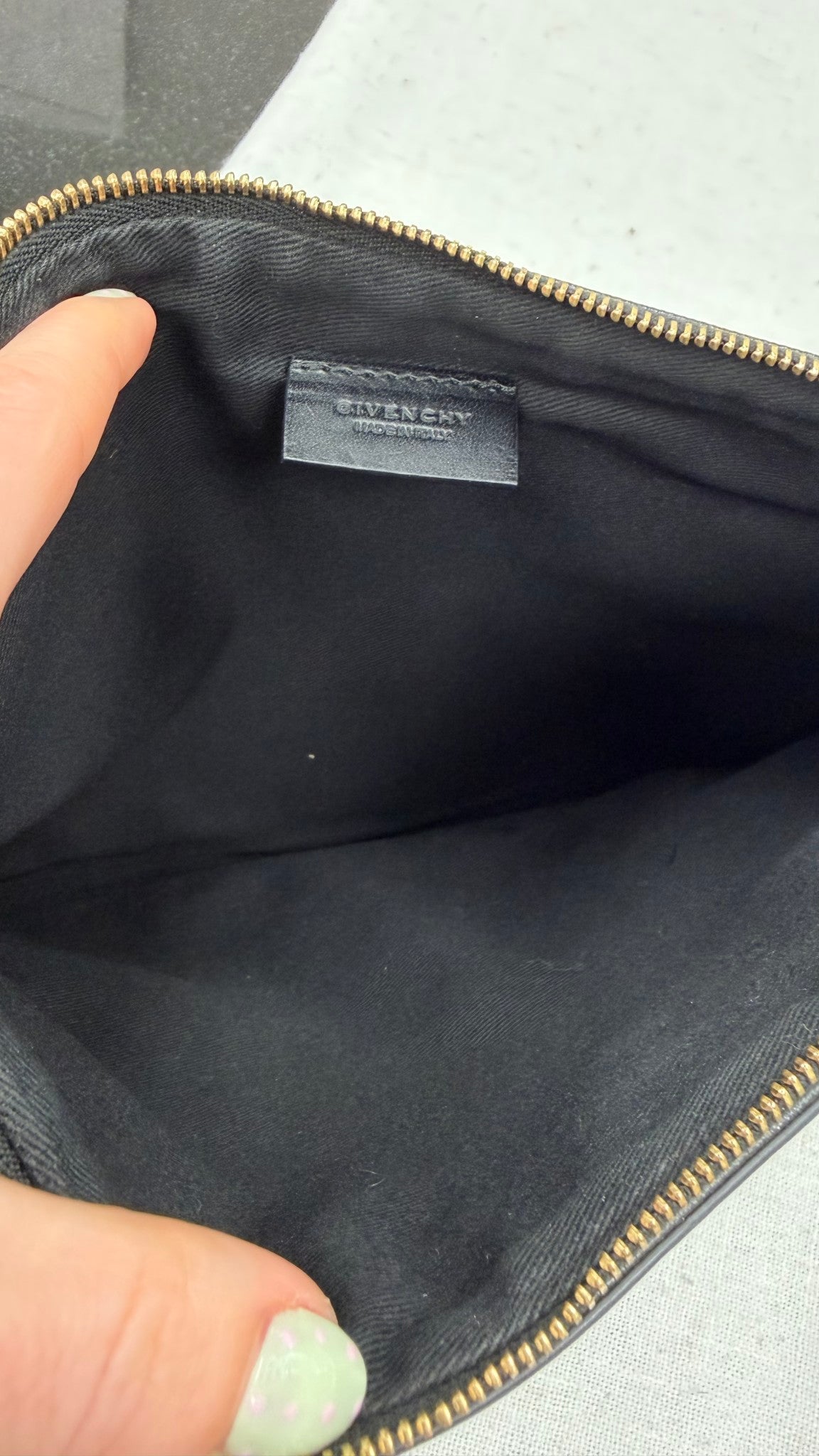 Givenchy Black Grained Leather Madonna Small Antigona Pouch