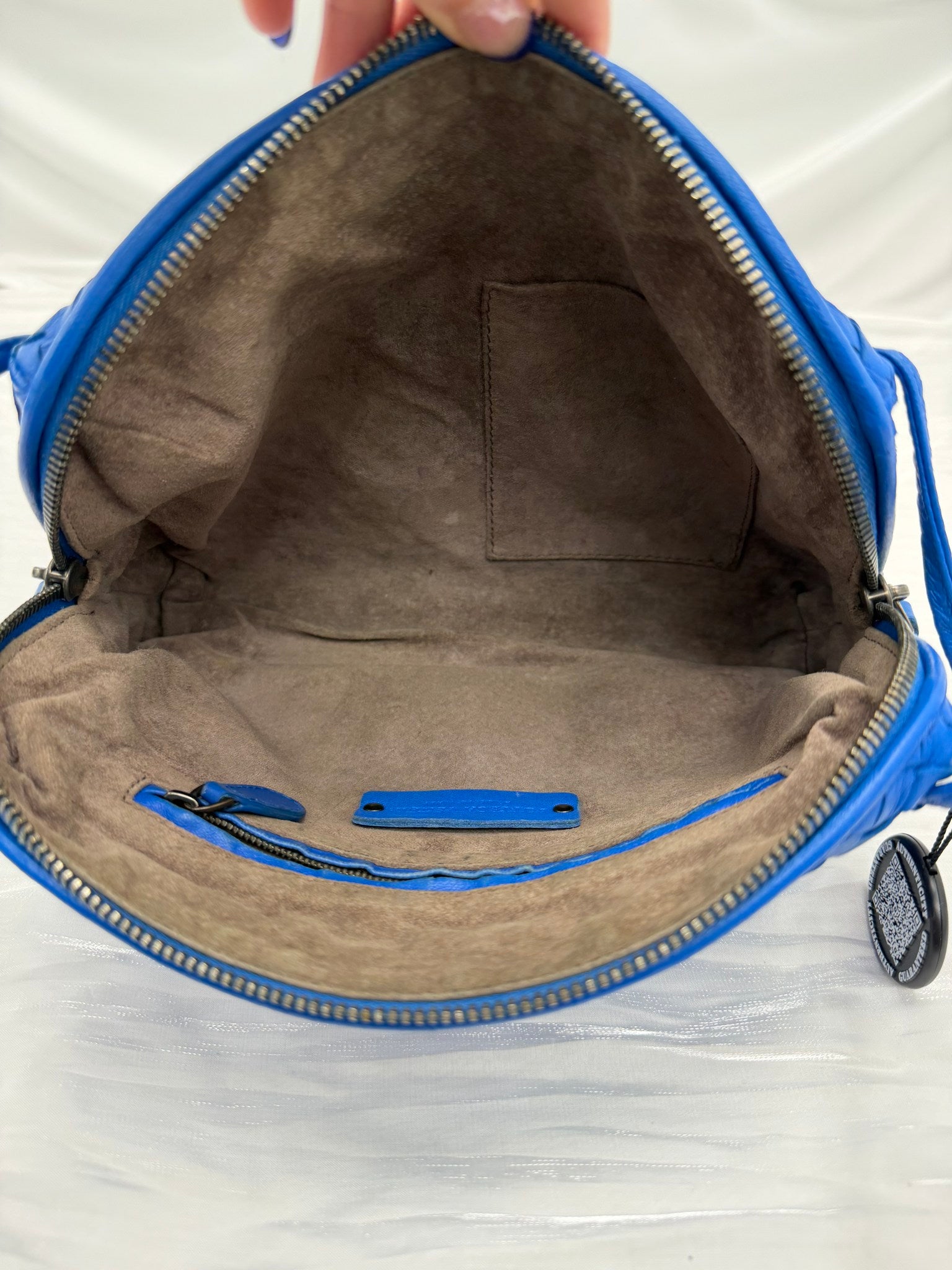 Bottega Veneta Blue Intrecciato Leather Nodini Crossbody 