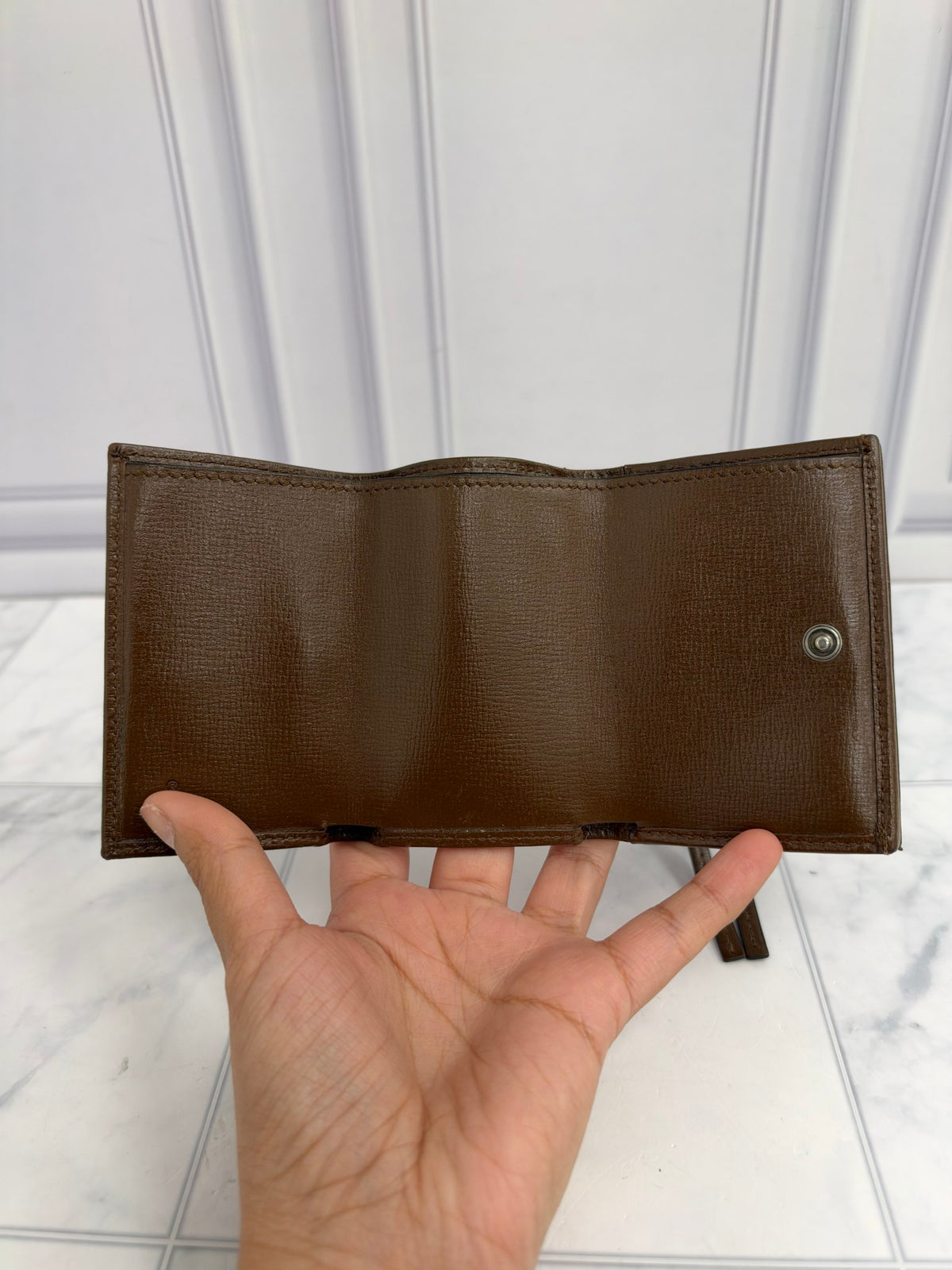 Gucci X Balenciaga Brown GG Canvas The Hacker Project Neo Classic Compact Wallet