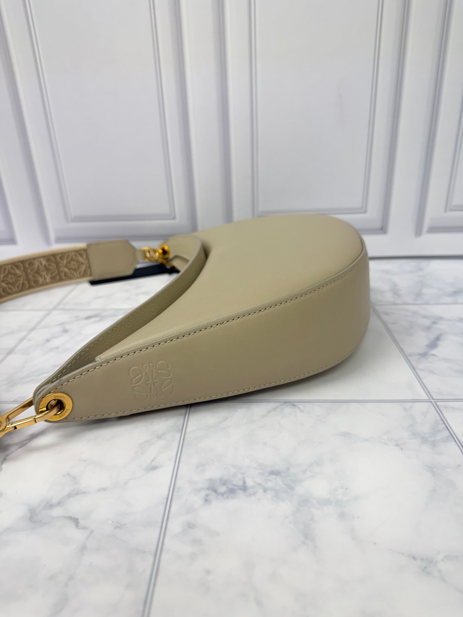 Loewe Beige Leather Small Luna Shoulder Bag 