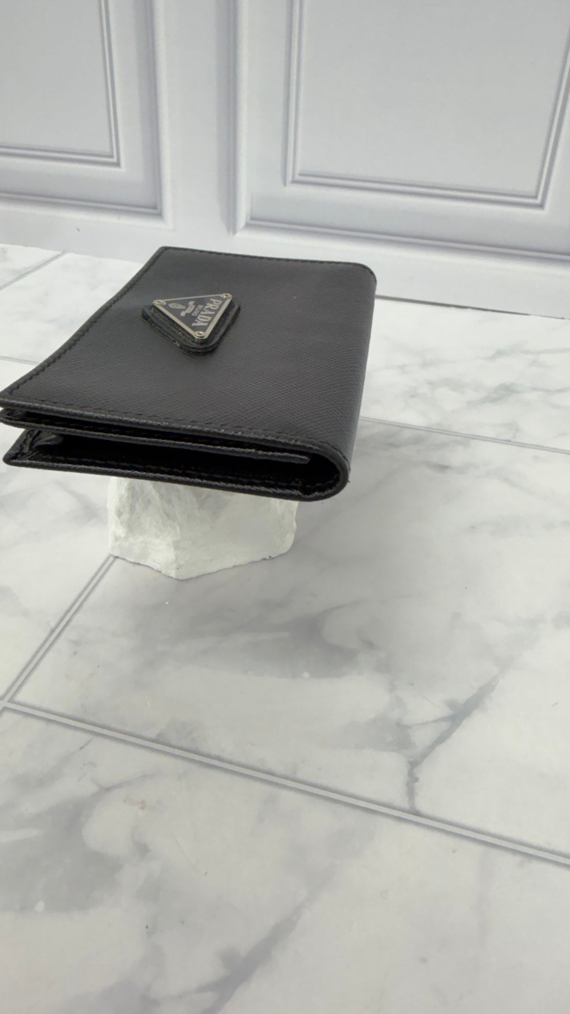 LIKE NEW - Prada Black Saffiano Leather Card Holder 