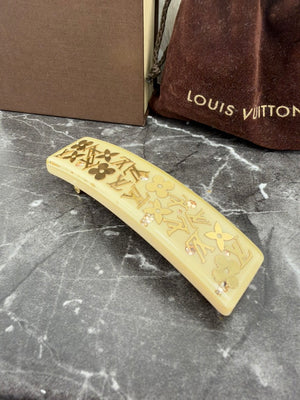 Louis Vuitton Beige Monogram Inclusion Barrette Hair Clip