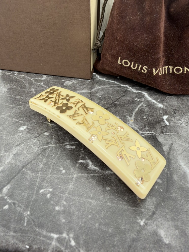 Louis Vuitton Beige Monogram Inclusion Barrette Hair Clip
