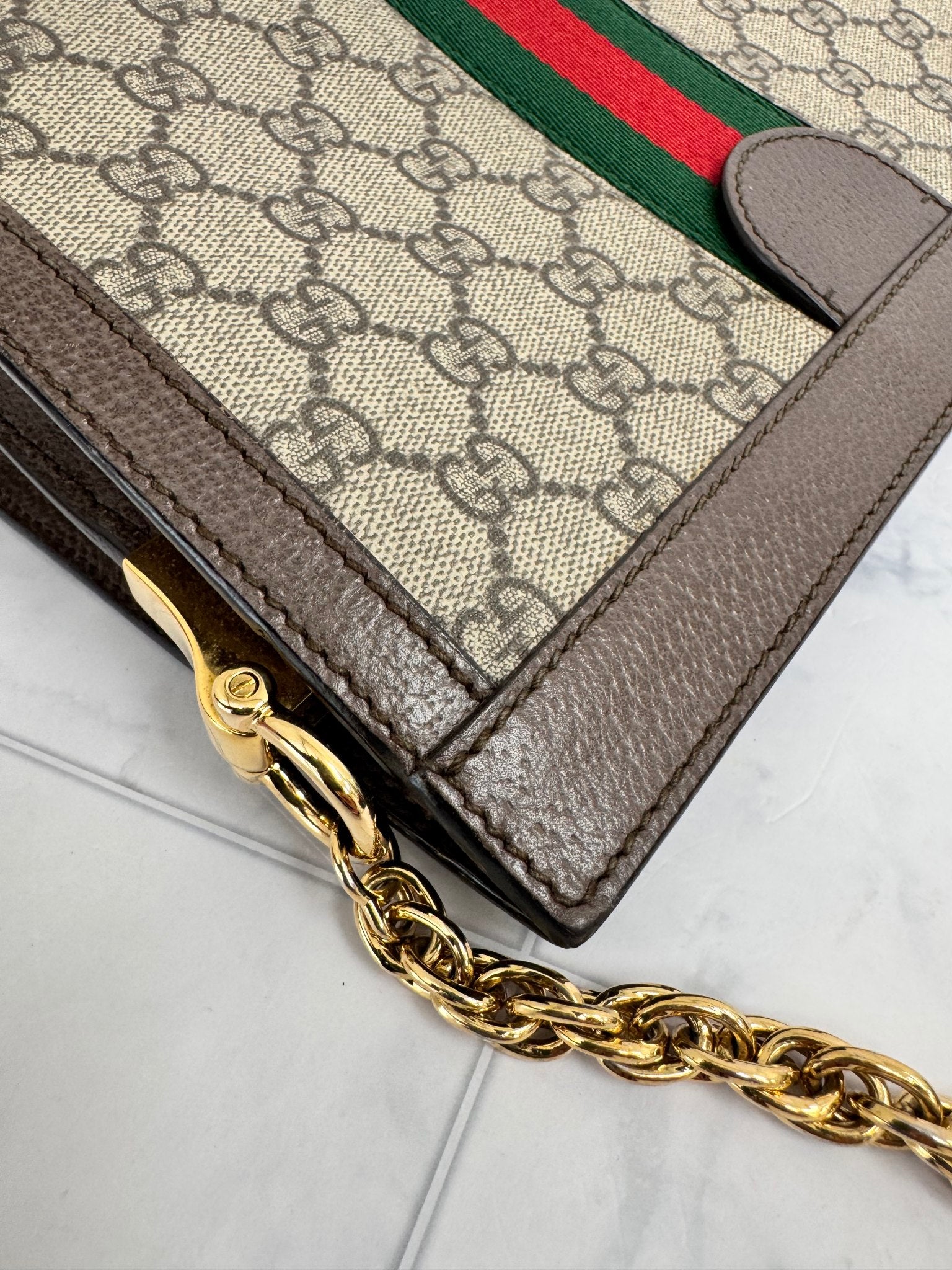 Gucci GG Supreme Ophidia Small Chain Shoulder Bag