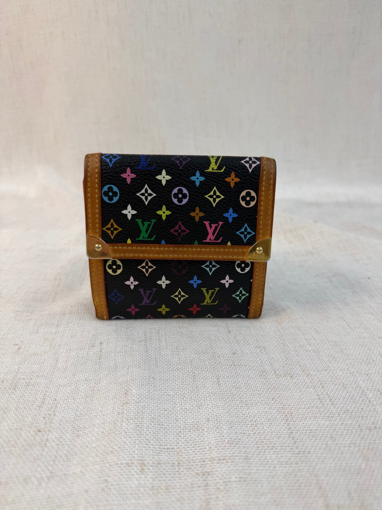 Louis Vuitton Black Multicolor Elise Compact Wallet