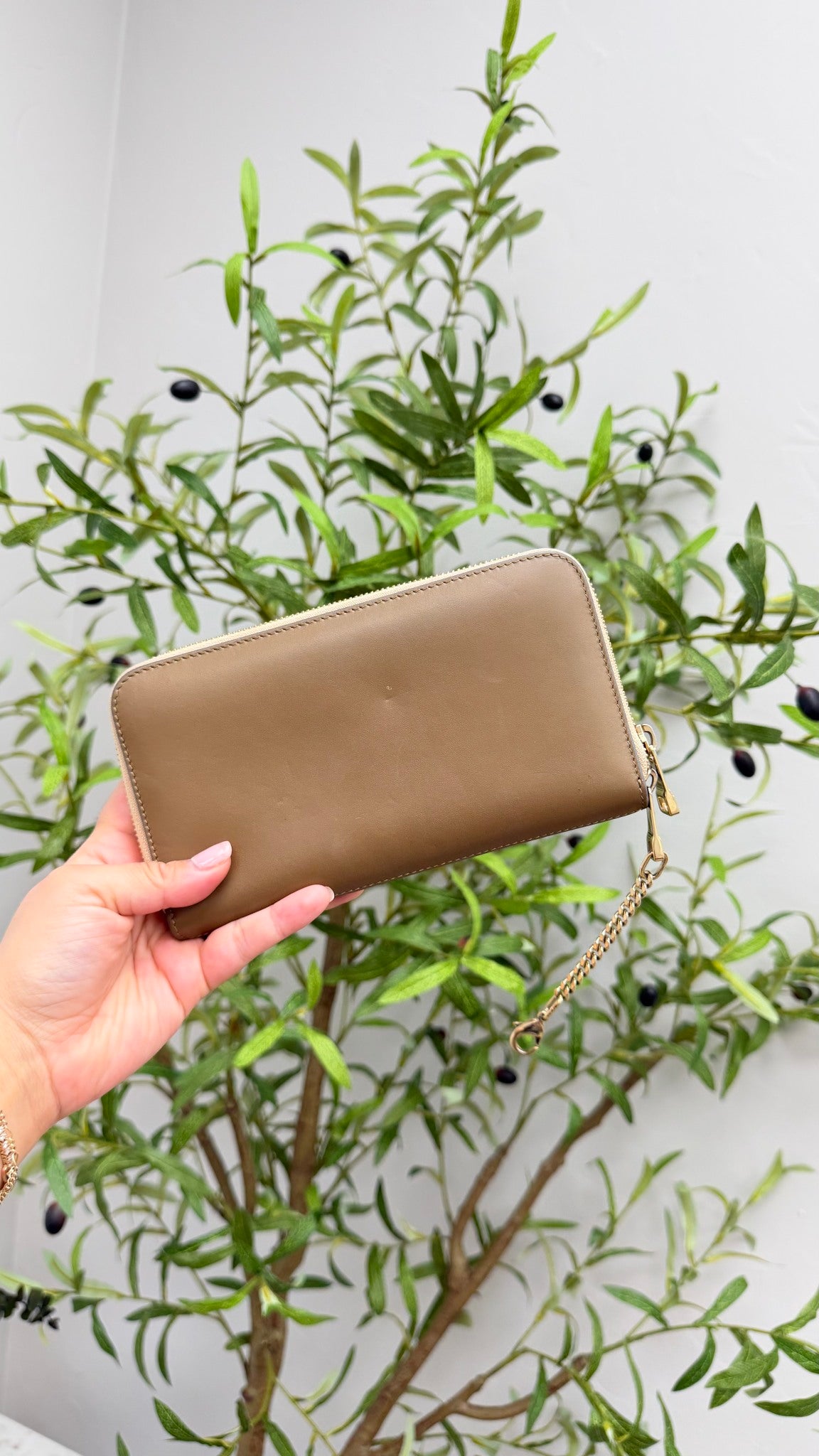 Chloe Gold Metallic Leather Zippy Wallet