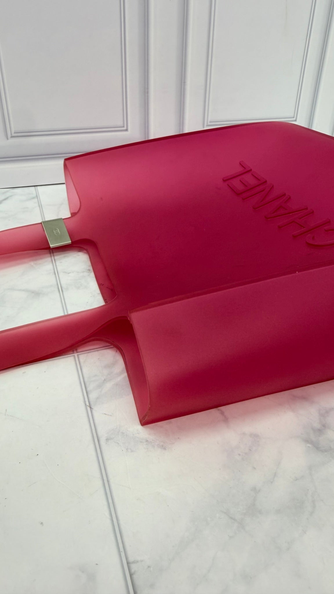 Chanel Pink Translucent Jelly Logo Shoulder Bag 