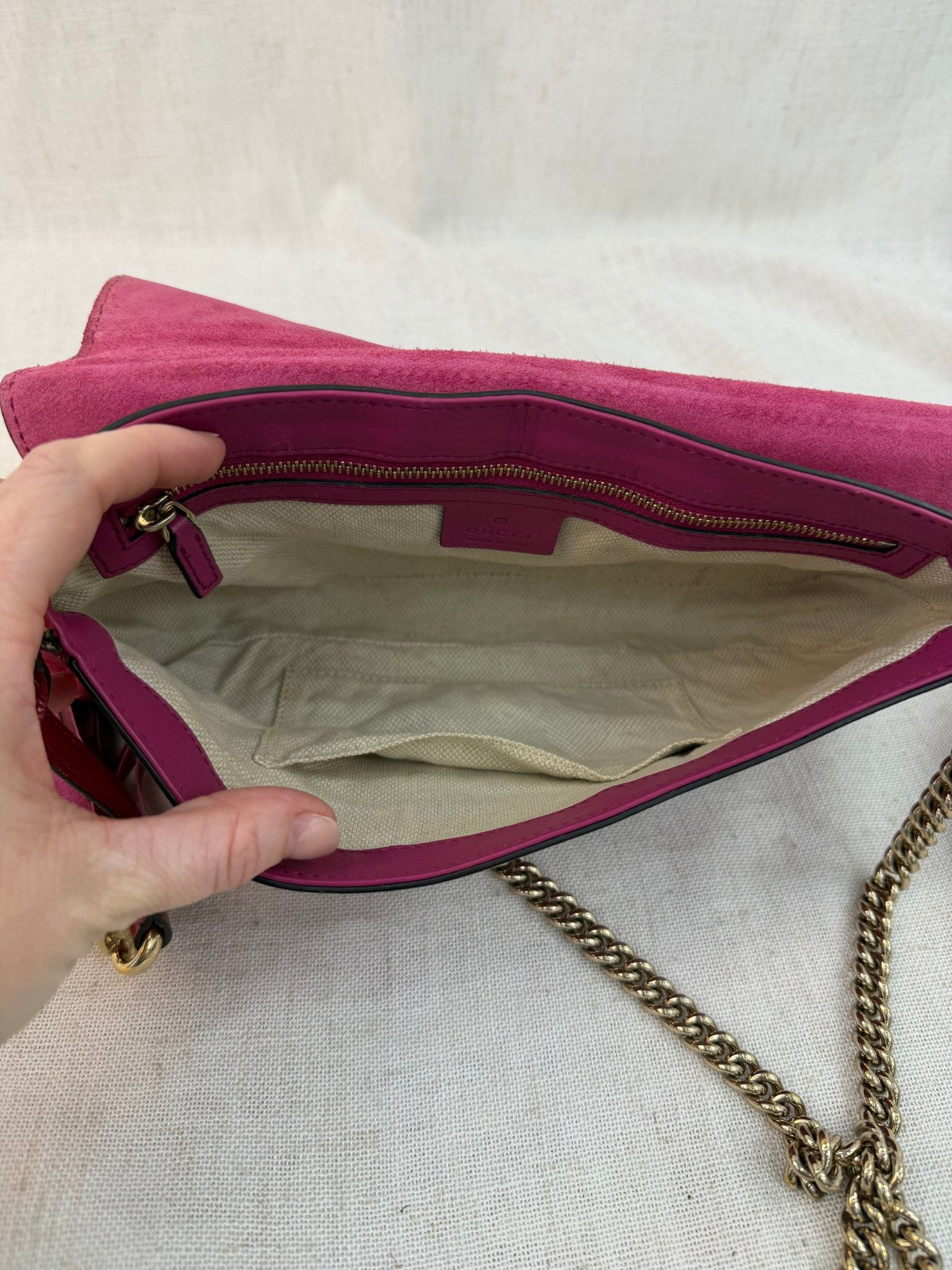 Gucci Red Patent Leather Soho Disco Chain Bag