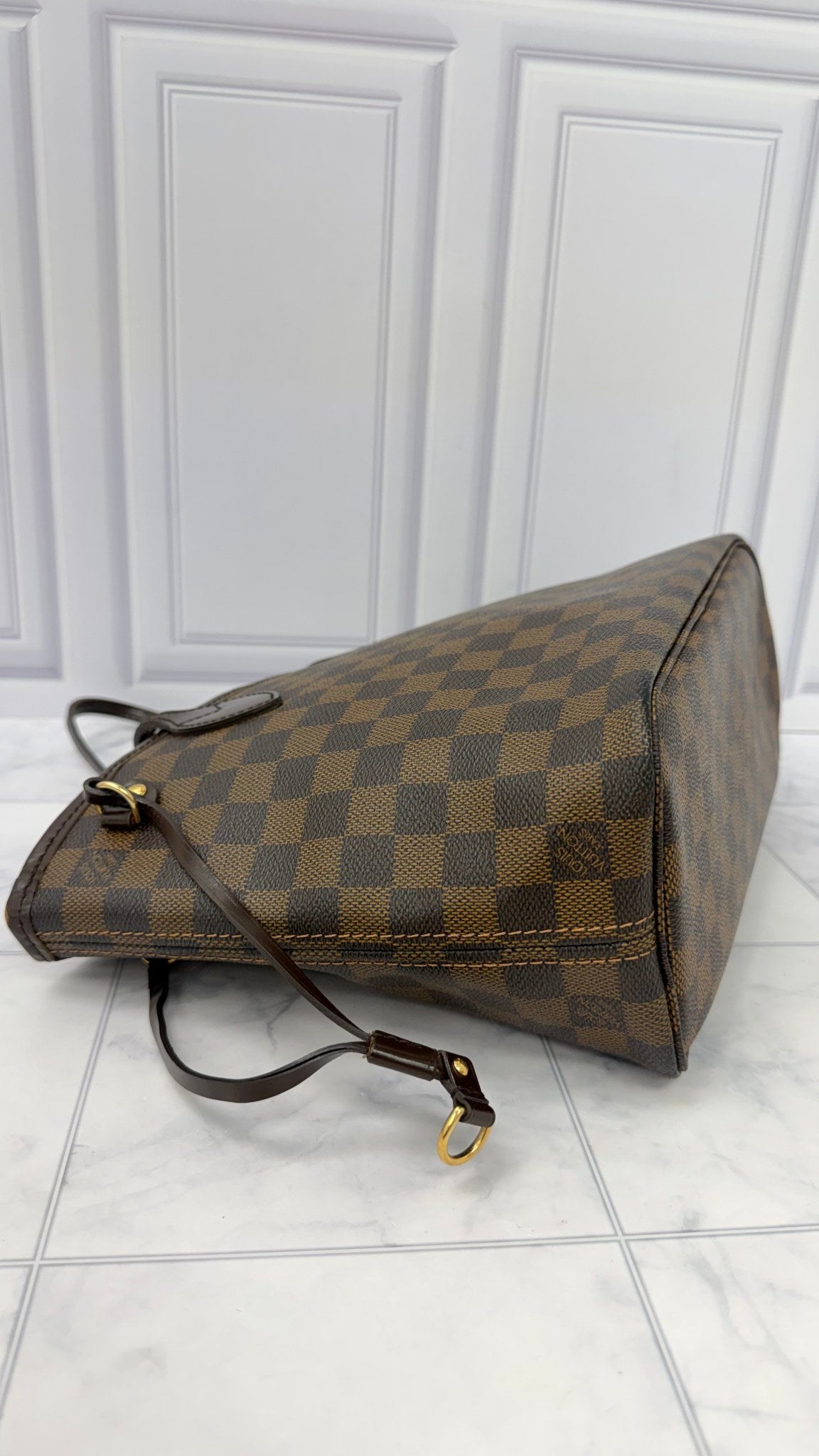 Louis Vuitton Damier Ebene Neverfull PM Tote Bag 
