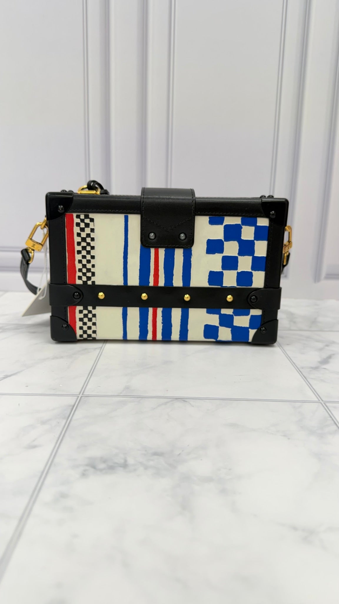 Louis Vuitton Limited Edition Grand Prix Printed Petite Malle Crossbody