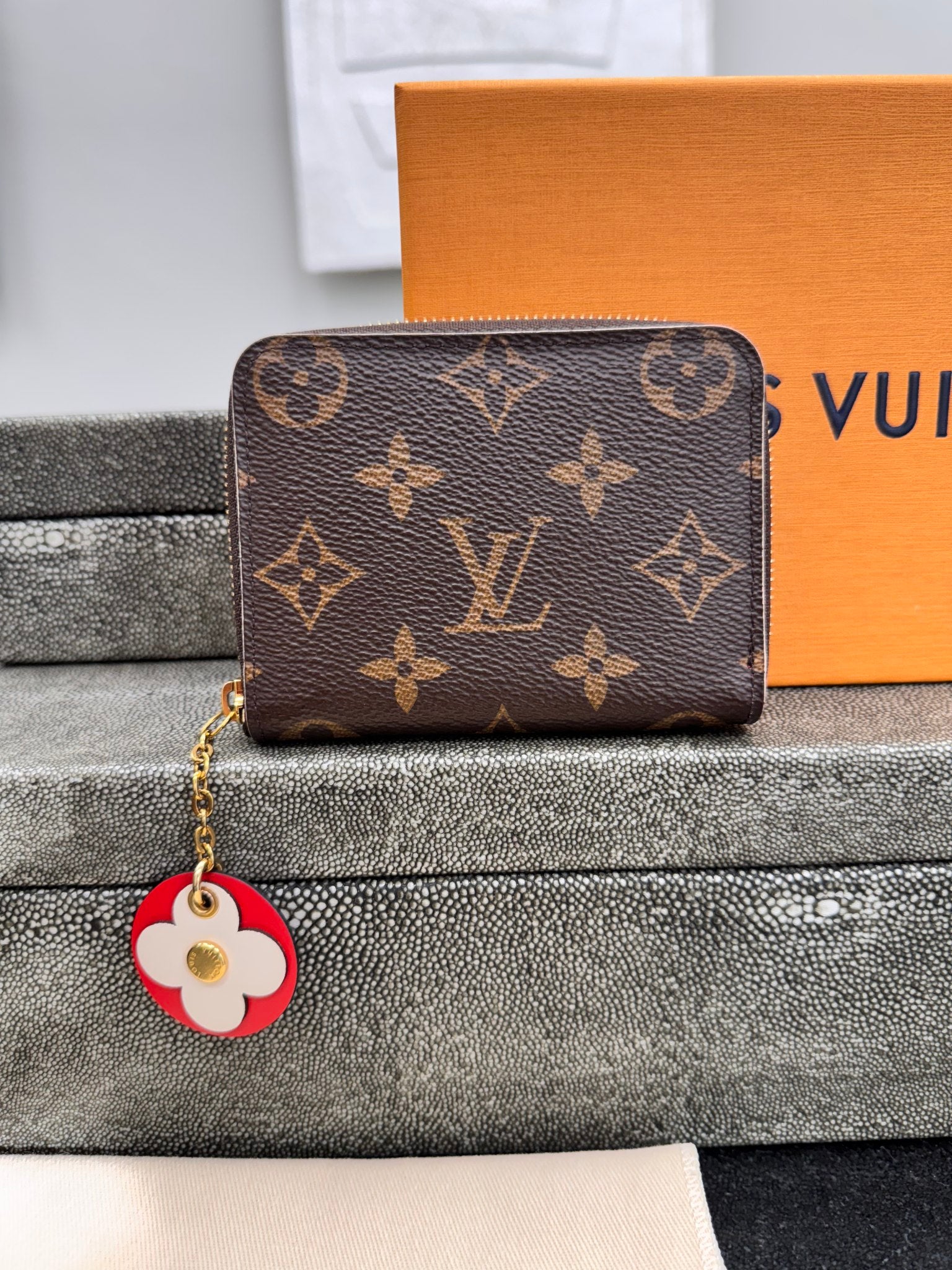 Louis Vuitton Monogram Flower Charm Compact Zippy Wallet