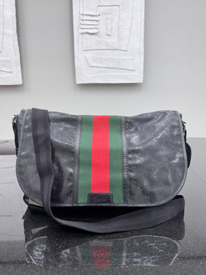 Gucci x Fiat 500 Black GG Imprime Web Messenger Bag