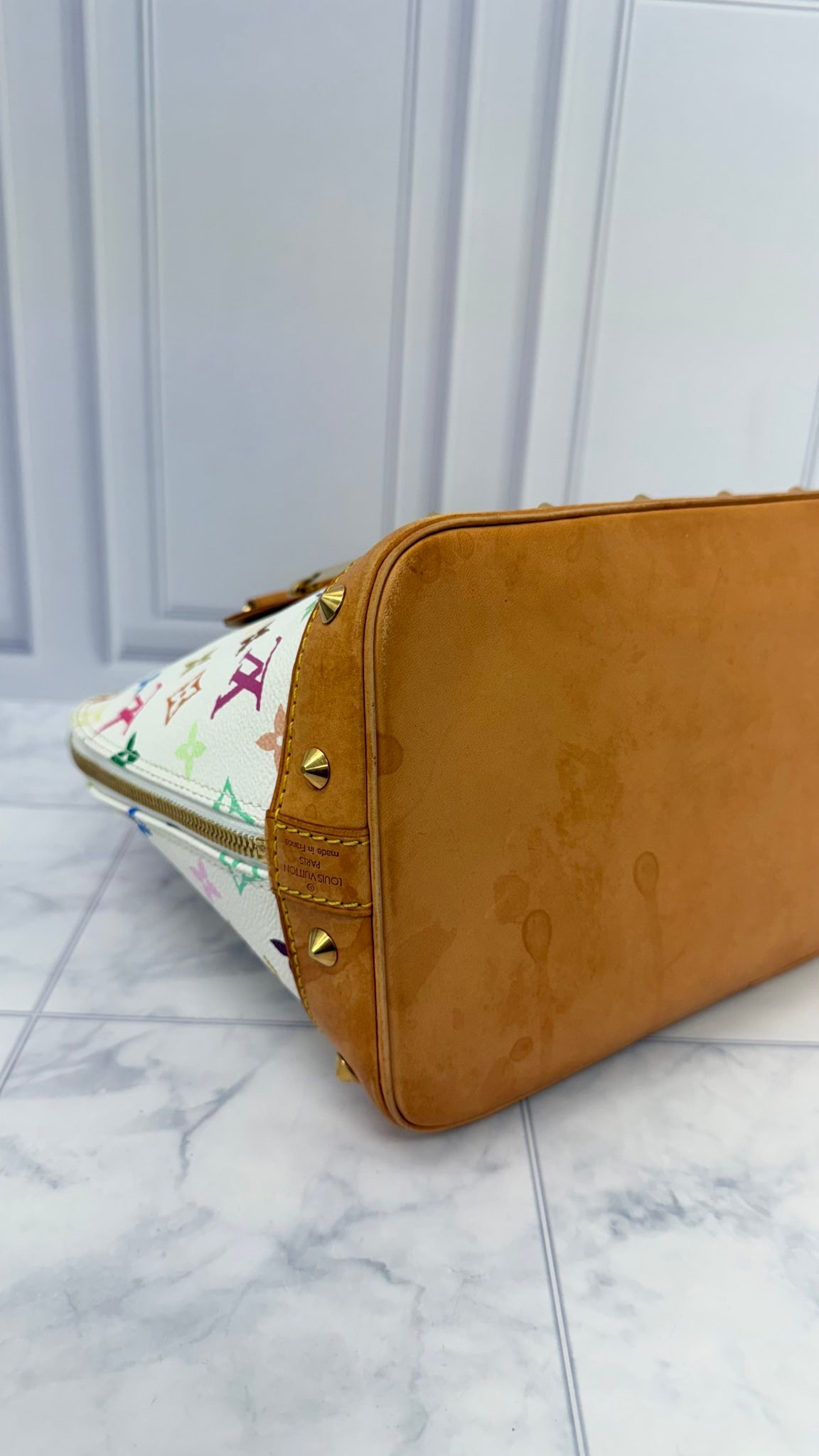 Louis Vuitton White Multicolor Monogram Alma PM Handbag 