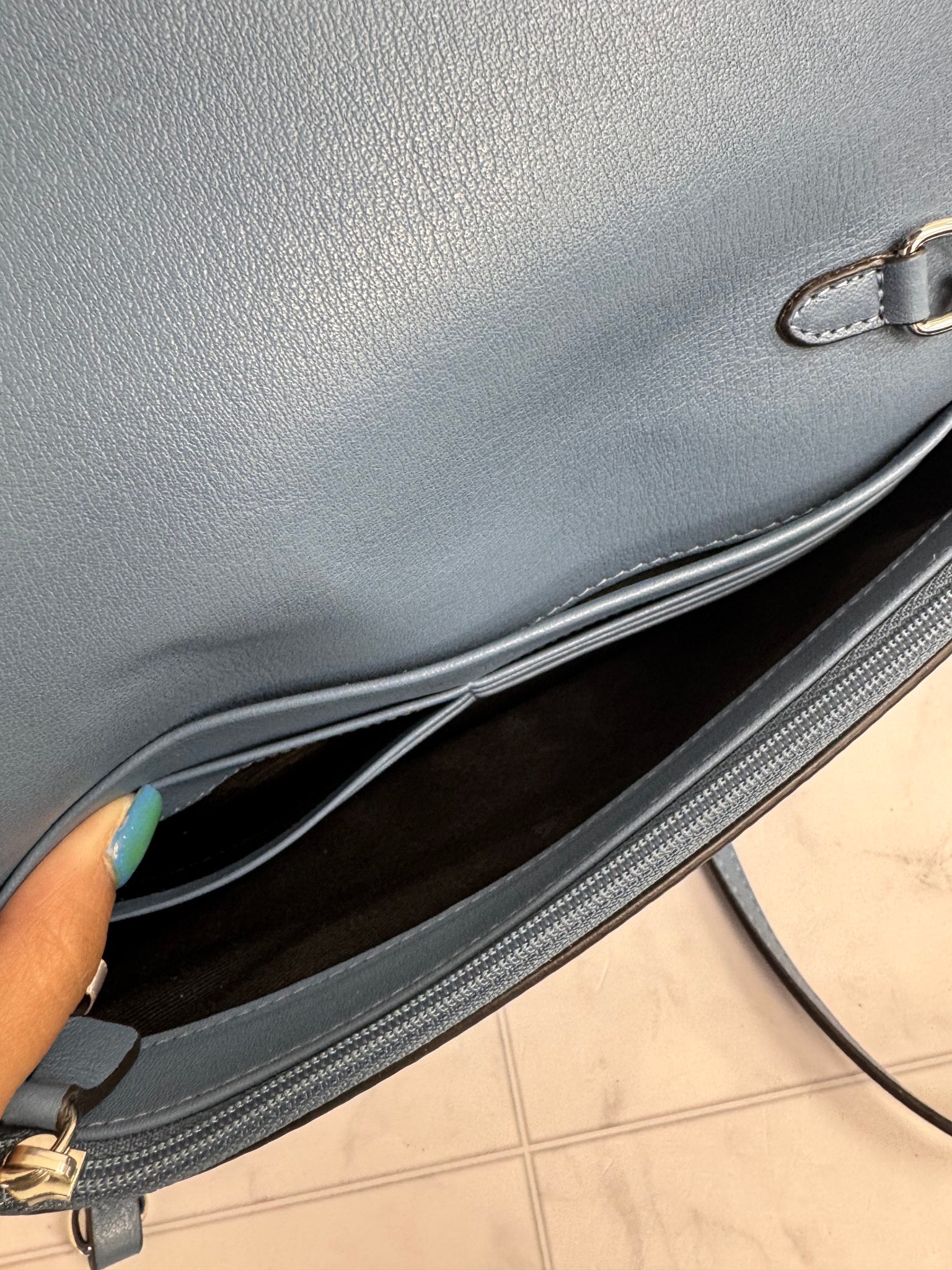 Jimmy Choo Blue Leather Cheri Wallet On Chain
