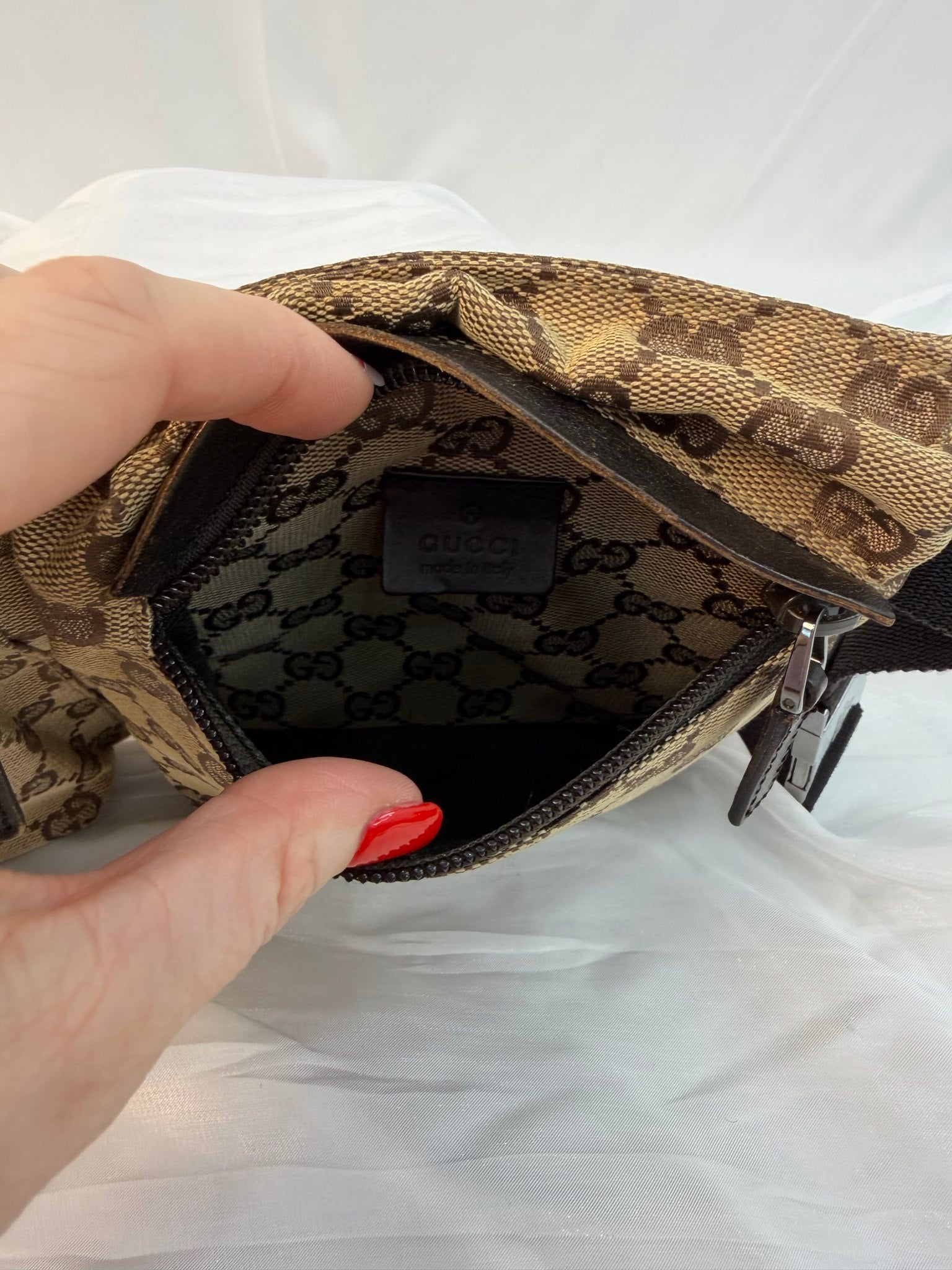 Gucci Brown Canvas GG Print Belt Bag