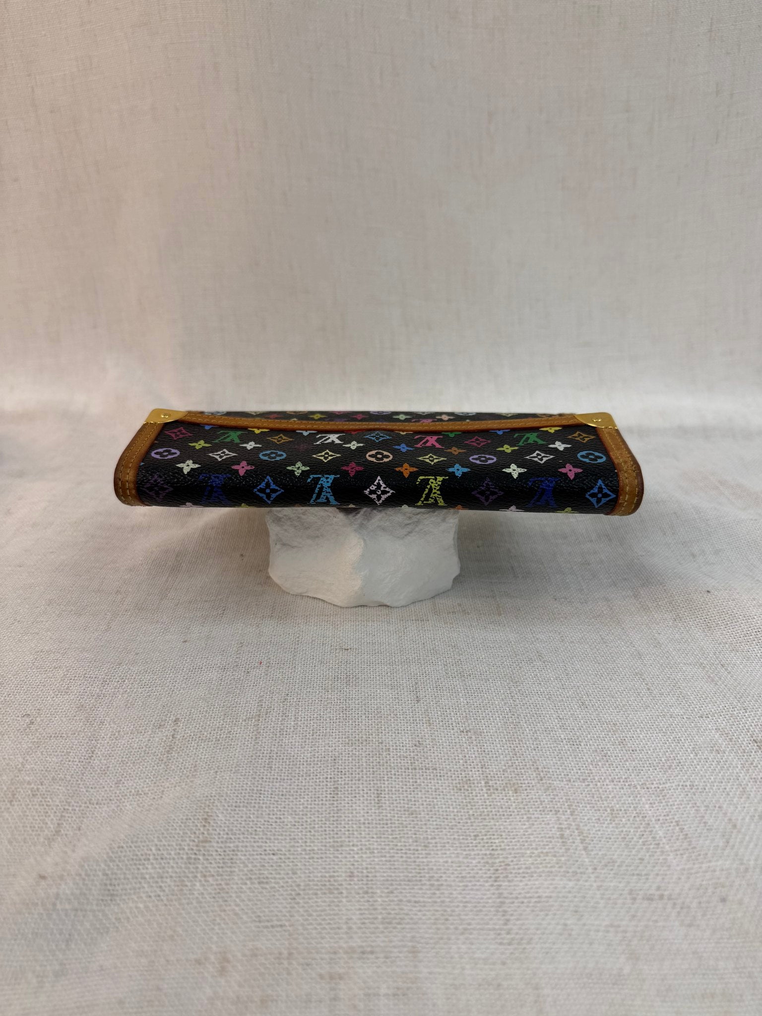 Louis Vuitton Black Multicolor Porte Tresor International Wallet