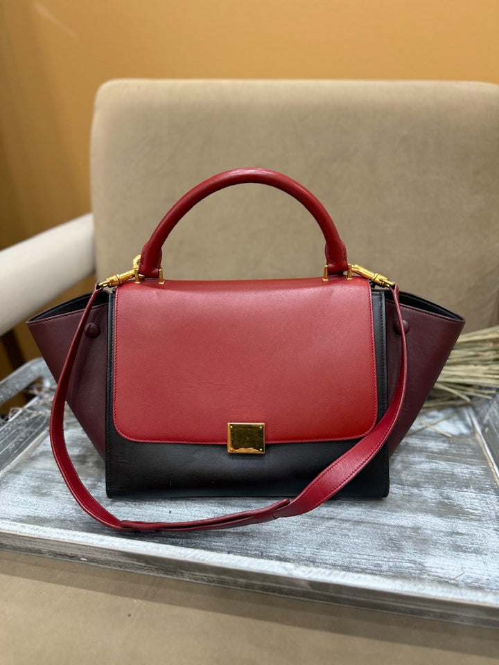 Celine Tricolor Leather Trapeze 2Way Bag
