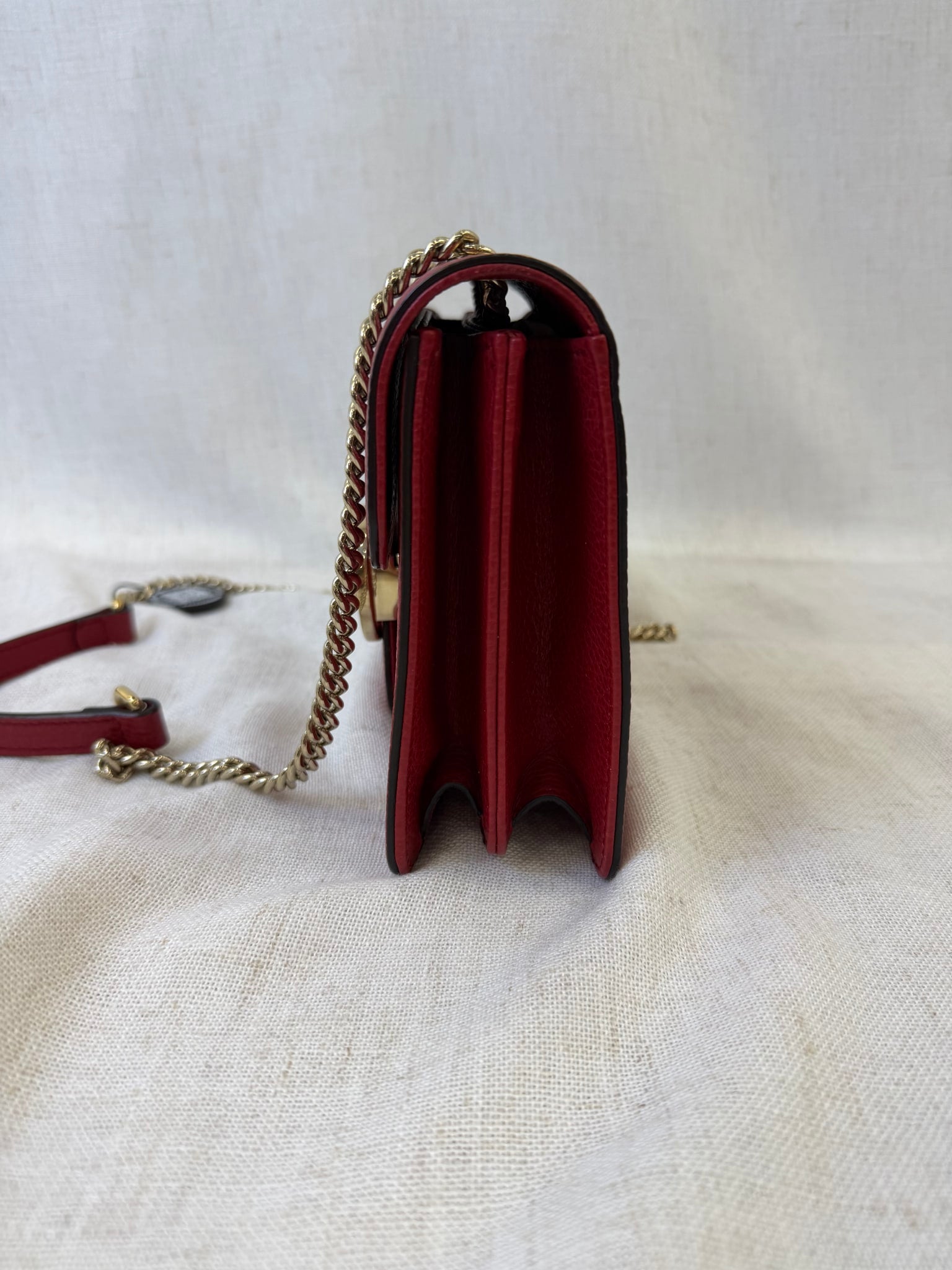 Gucci Red Leather Interlocking G Shoulder Bag