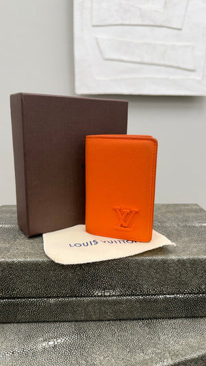 Louis Vuitton Orange Leather Aerogram Pocket Organizer