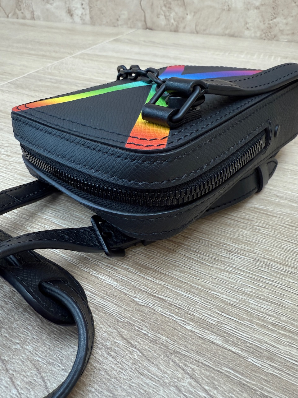 Louis Vuitton x Virgil Rainbow Taiga Leather Danube Crossbody  