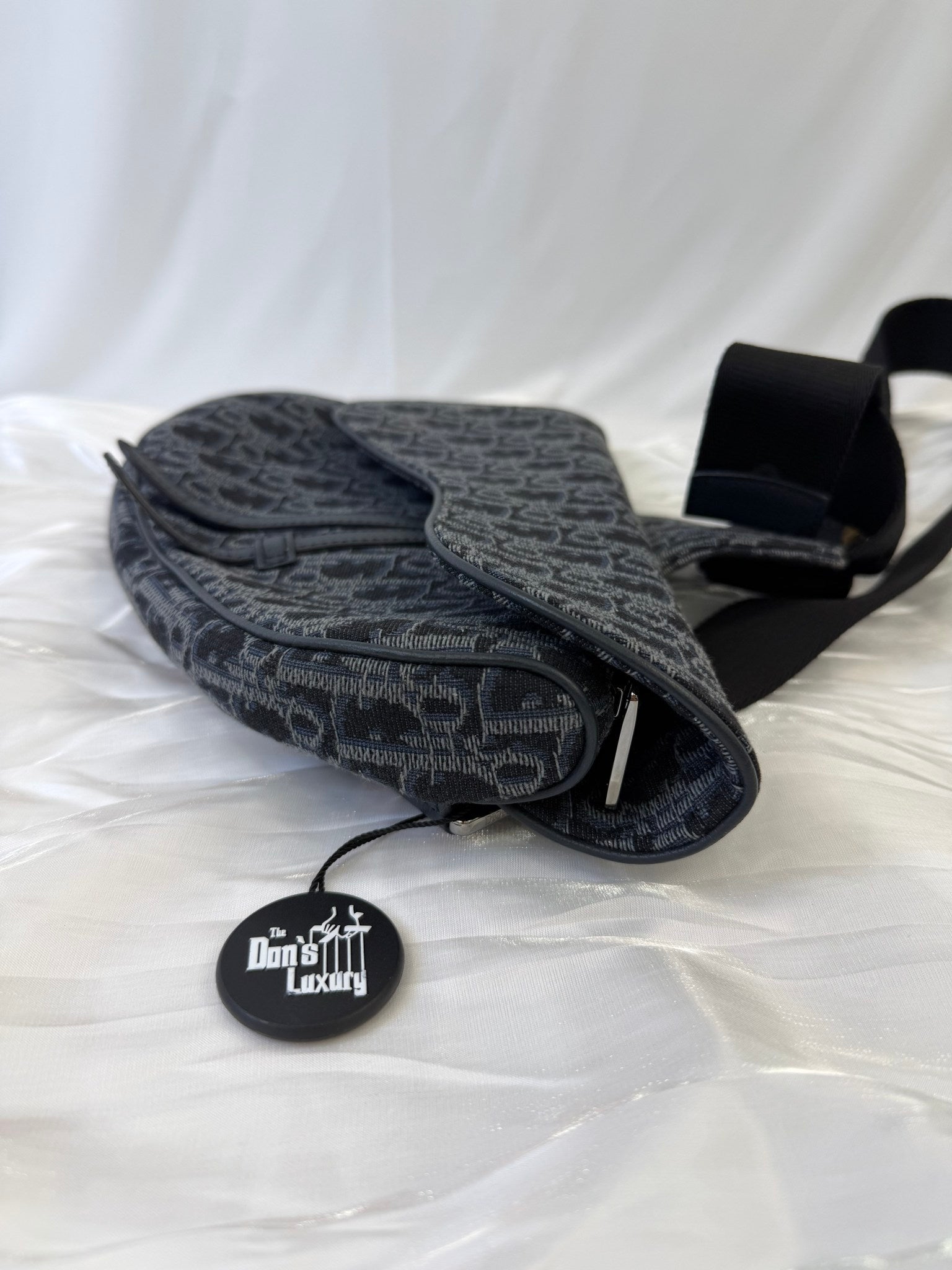 Christian Dior Navy Canvas Saddle Belt Bag